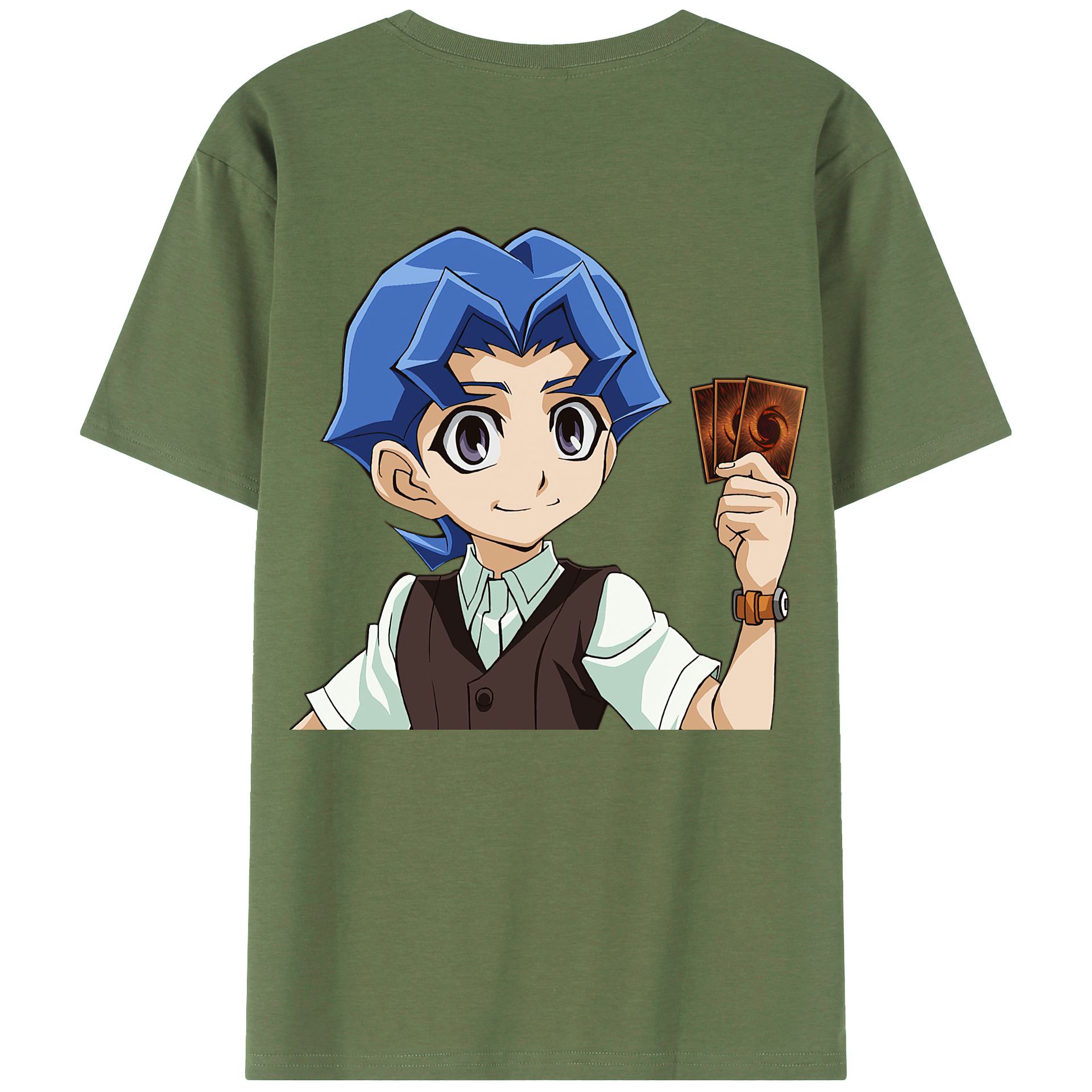 （画像用） 遊☆戯☆王 Yu-Gi-Oh! 綿100％ メンズ半袖Tシャツ（バックプリント） 通気性